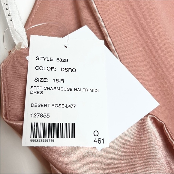 NWT‎ AFTER SIX Satin Sleeveless Halter Neck Faux Wrap Tulip Skirt Maxi Dress 16 - Picture 5 of 5